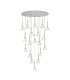 Baldwin Oval Multiple Pendant 2m Curved Cone Glass (U) 19 Light G9 Polished Chrome/Iridescent/Opal-1