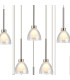 Baldwin Oval Multiple Pendant 2m Curved Cone Glass (U) 19 Light G9 Polished Chrome/Iridescent/Opal-5