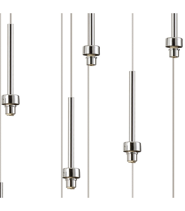 Baldwin Oval Multiple Pendant 2m Curved Cone Glass (U) 19 Light G9 Polished Chrome/Iridescent/Opal-10