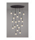 Baldwin Oval Multiple Pendant 2m Curved Cone Glass (U) 19 Light G9 Satin Black/Iridescent/Opal-3