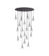 Baldwin Oval Multiple Pendant 2m Curved Cone Glass (U) 19 Light G9 Satin Black/Iridescent/Opal-4
