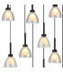 Baldwin Oval Multiple Pendant 2m Curved Cone Glass (U) 19 Light G9 Satin Black/Iridescent/Opal-7