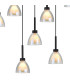 Baldwin Oval Multiple Pendant 2m Curved Cone Glass (U) 19 Light G9 Satin Black/Iridescent/Opal-8