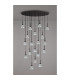 Baldwin Oval Multiple Pendant 2m Curved Cone Glass (U) 19 Light G9 Satin Black/Iridescent/Opal-14