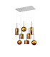 Baldwin Rectangle Multiple Pendant 2m 8 x G9 Polished Chrome/Copper/Frosted Type A