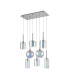 Baldwin Rectangle Multiple Pendant 2m 8 x G9 Polished Chrome/Iridescent/Frosted Type A