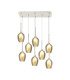 Baldwin Rectangle Multiple Pendant 2m 8 x G9 Polished Chrome/Smoke/Frosted Type D Shade-1