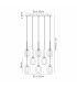 Baldwin Rectangle Multiple Pendant 2m 8 x G9 Polished Chrome/Smoke/Frosted Type D Shade-2