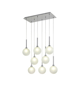 Baldwin Rectangle Multiple Pendant 2m 8 x G9 Polished Chrome/Frosted Type G Shade-1