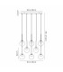 Baldwin Rectangle Multiple Pendant 2m 8 x G9 Polished Chrome/Frosted Type G Shade-2
