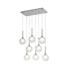Baldwin Rectangle Multiple Pendant 2m 8 x G9 Polished Chrome/Clear/Frosted Type G Shade-1