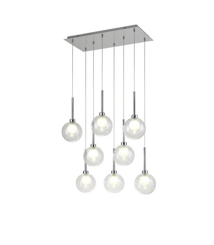 Baldwin Rectangle Multiple Pendant 2m 8 x G9 Polished Chrome/Clear/Frosted Type G Shade-1