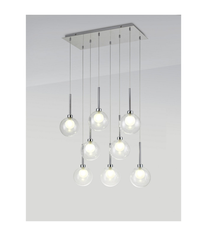 Baldwin Rectangle Multiple Pendant 2m 8 x G9 Polished Chrome/Clear/Frosted Type G Shade-3