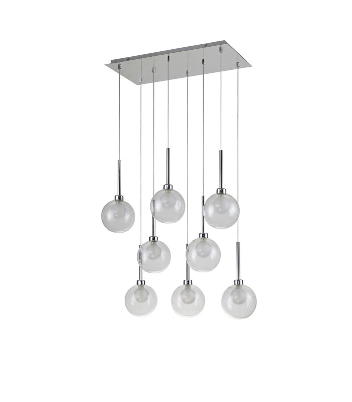Baldwin Rectangle Multiple Pendant 2m 8 x G9 Polished Chrome/Clear/Frosted Type G Shade-4