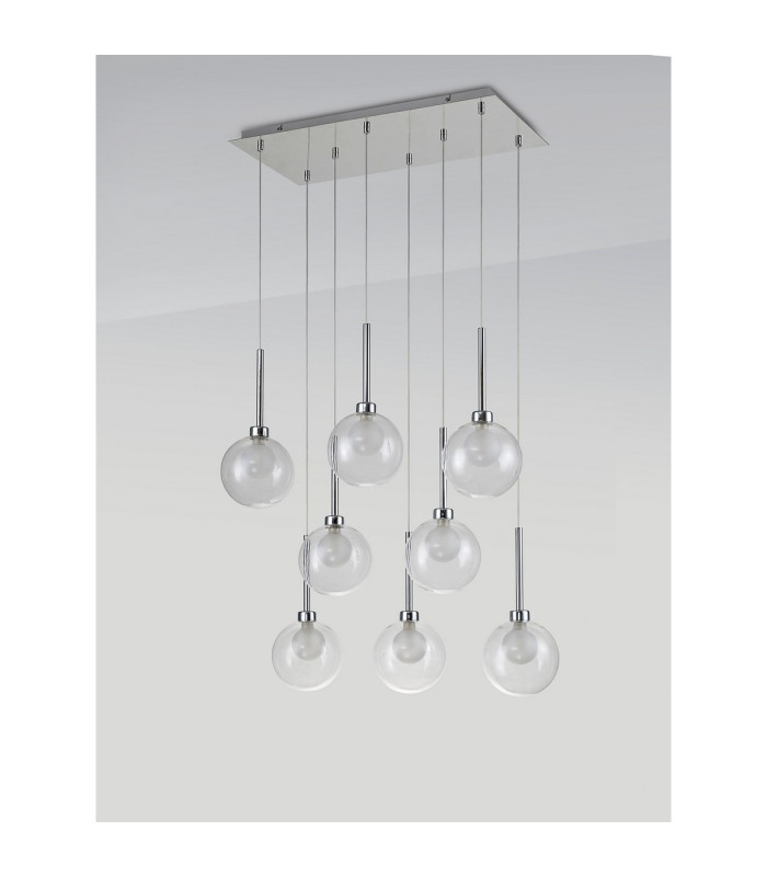 Baldwin Rectangle Multiple Pendant 2m 8 x G9 Polished Chrome/Clear/Frosted Type G Shade-10