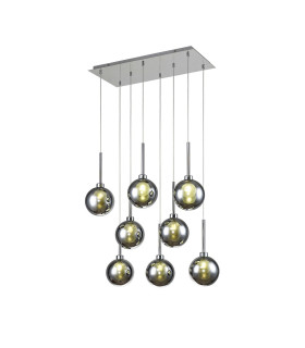 Baldwin Rectangle Multiple Pendant 2m 8 x G9 Polished Chrome/Chrome/Frosted Type G Shade-1