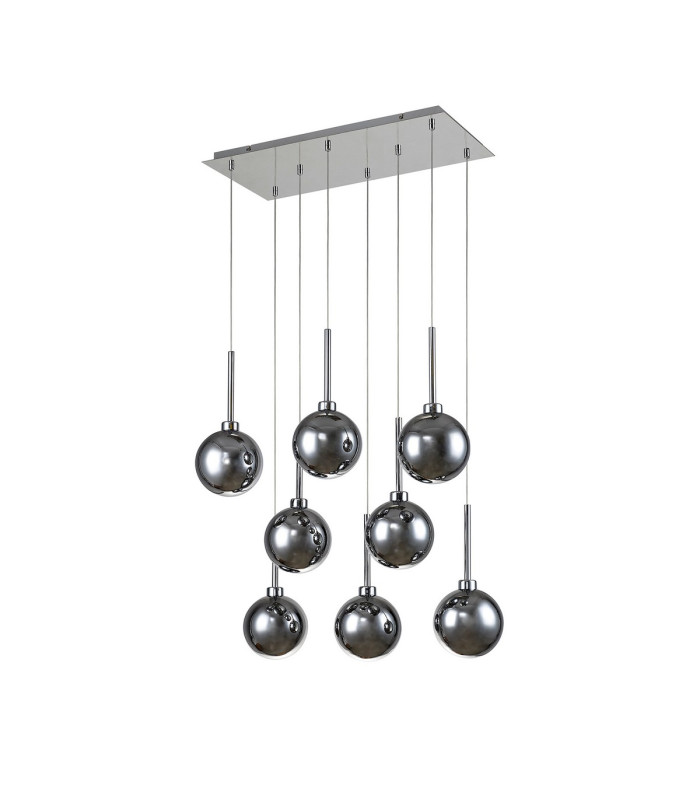 Baldwin Rectangle Multiple Pendant 2m 8 x G9 Polished Chrome/Chrome/Frosted Type G Shade-4
