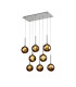 Baldwin Rectangle Multiple Pendant 2m 8 x G9 Polished Chrome/Copper/Frosted Type G Shade-1