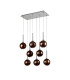 Baldwin Rectangle Multiple Pendant 2m 8 x G9 Polished Chrome/Copper/Frosted Type G Shade-4