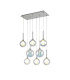 Baldwin Rectangle Multiple Pendant 2m 8 x G9 Polished Chrome/Iridescent/Frosted Type G Shade-1