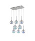 Baldwin Rectangle Multiple Pendant 2m 8 x G9 Polished Chrome/Iridescent/Frosted Type G Shade-4