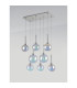 Baldwin Rectangle Multiple Pendant 2m 8 x G9 Polished Chrome/Iridescent/Frosted Type G Shade-13