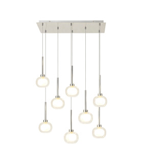 Baldwin Rectangle Multiple Pendant 2m 8 x G9 Polished Chrome/Frosted/Clear Type M Shade-1