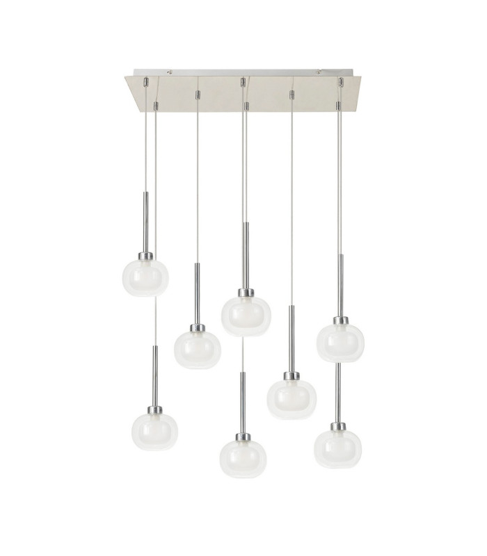 Baldwin Rectangle Multiple Pendant 2m 8 x G9 Polished Chrome/Frosted/Clear Type M Shade-4