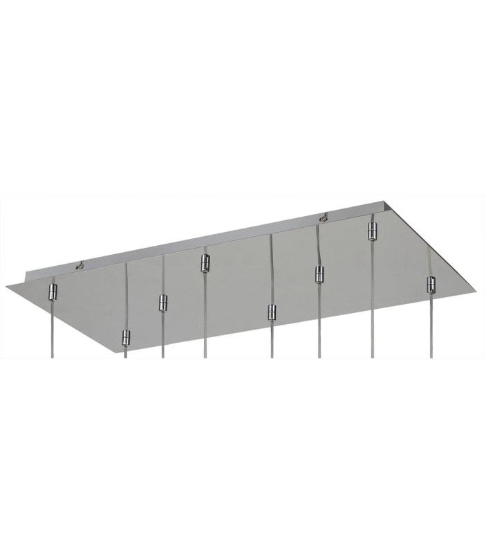 Baldwin Rectangle Multiple Pendant 2m 8 x G9 Polished Chrome/Frosted/Clear Type M Shade-5