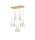 Baldwin Rectangle Multiple Pendant 2m Curved Cone Glass (U) 8 Light G9 French Gold/Iridescent/Opal/Matt Gold-1