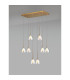 Baldwin Rectangle Multiple Pendant 2m Curved Cone Glass (U) 8 Light G9 French Gold/Iridescent/Opal/Matt Gold-3