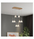 Baldwin Rectangle Multiple Pendant 2m Curved Cone Glass (U) 8 Light G9 French Gold/Iridescent/Opal/Matt Gold-4