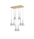 Baldwin Rectangle Multiple Pendant 2m Curved Cone Glass (U) 8 Light G9 French Gold/Iridescent/Opal/Matt Gold-5