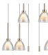 Baldwin Rectangle Multiple Pendant 2m Curved Cone Glass (U) 8 Light G9 French Gold/Iridescent/Opal/Matt Gold-7