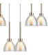 Baldwin Rectangle Multiple Pendant 2m Curved Cone Glass (U) 8 Light G9 French Gold/Iridescent/Opal/Matt Gold-8