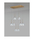 Baldwin Rectangle Multiple Pendant 2m Curved Cone Glass (U) 8 Light G9 French Gold/Iridescent/Opal/Matt Gold-15
