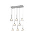 Baldwin Rectangle Multiple Pendant 2m Curved Cone Glass (U) 8 Light G9 Polished Chrome/Iridescent/Opal-1