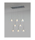 Baldwin Rectangle Multiple Pendant 2m Curved Cone Glass (U) 8 Light G9 Polished Chrome/Iridescent/Opal-3