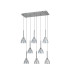 Baldwin Rectangle Multiple Pendant 2m Curved Cone Glass (U) 8 Light G9 Polished Chrome/Iridescent/Opal-4