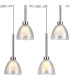 Baldwin Rectangle Multiple Pendant 2m Curved Cone Glass (U) 8 Light G9 Polished Chrome/Iridescent/Opal-7