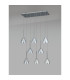 Baldwin Rectangle Multiple Pendant 2m Curved Cone Glass (U) 8 Light G9 Polished Chrome/Iridescent/Opal-13