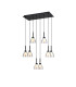 Baldwin Rectangle Multiple Pendant 2m Curved Cone Glass (U) 8 Light G9 Satin Black/Iridescent/Opal-1