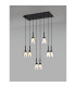 Baldwin Rectangle Multiple Pendant 2m Curved Cone Glass (U) 8 Light G9 Satin Black/Iridescent/Opal-3