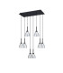 Baldwin Rectangle Multiple Pendant 2m Curved Cone Glass (U) 8 Light G9 Satin Black/Iridescent/Opal-5