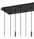 Baldwin Rectangle Multiple Pendant 2m Curved Cone Glass (U) 8 Light G9 Satin Black/Iridescent/Opal-8