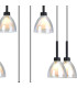 Baldwin Rectangle Multiple Pendant 2m Curved Cone Glass (U) 8 Light G9 Satin Black/Iridescent/Opal-9