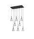 Baldwin Rectangle Multiple Pendant 2m Curved Cone Glass (U) 8 Light G9 Satin Black/Iridescent/Opal-10