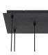 Baldwin Rectangle Multiple Pendant 2m Curved Cone Glass (U) 8 Light G9 Satin Black/Iridescent/Opal-11