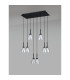 Baldwin Rectangle Multiple Pendant 2m Curved Cone Glass (U) 8 Light G9 Satin Black/Iridescent/Opal-16