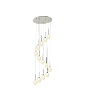 Baldwin 57cm Round Multiple Pendant 2.5m 13 x G9 Polished Chrome/Smoke/Frosted Type D Shade-1